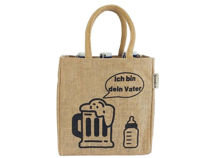 Flaschentasche. Vegane Bierträger/Dosen & Flaschenträger 6 Flaschen.100% Jute Tragetasche Mit Trennwänden, Biertasche Geschenke Für Männer von WomanInFashion