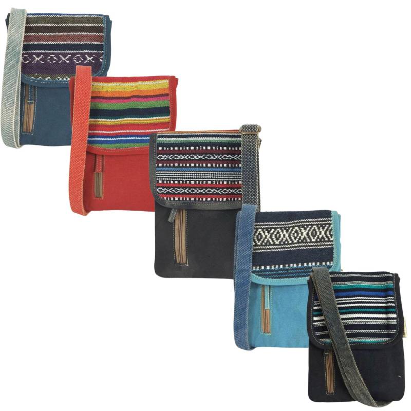 Damen Umhängetasche. Nachhaltige Crossover Tasche Aus Recycelte Jeans & Baumwolle. Kleine Vegane Schultertasche Mit Mehreren Fächern von WomanInFashionDE