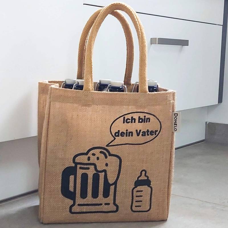 Flaschentasche. Vegane Bierträger/Dosen & Flaschenträger 6 Flaschen. Jute Tragetasche Mit Trennwänden, Biertasche Geschenke Für Männer von WomanInFashionDE