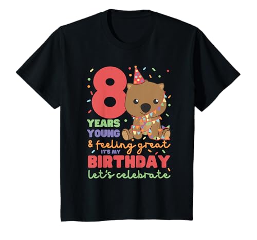 Wombat zum 8. Geburtstag für Kinder acht Jahre alt T-Shirt Wombat zum 8. Geburtstag für Kinder acht Jahre alt T-Shirt von Wombat Geburtstags Geschenk süße Tiere