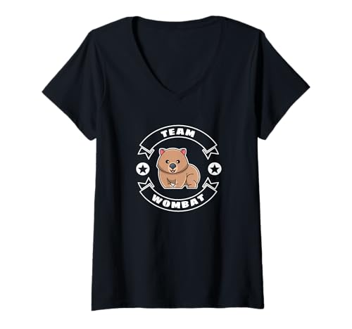 Damen Team Wombat T-Shirt mit V-Ausschnitt Damen Team Wombat T-Shirt mit V-Ausschnitt von Wombat T-Shirts & Geschenke für Australien-Reise