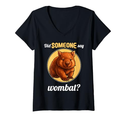 Damen Wombats Wombat T-Shirt mit V-Ausschnitt Damen Wombats Wombat T-Shirt mit V-Ausschnitt von Wombats Wombat Tier Shop