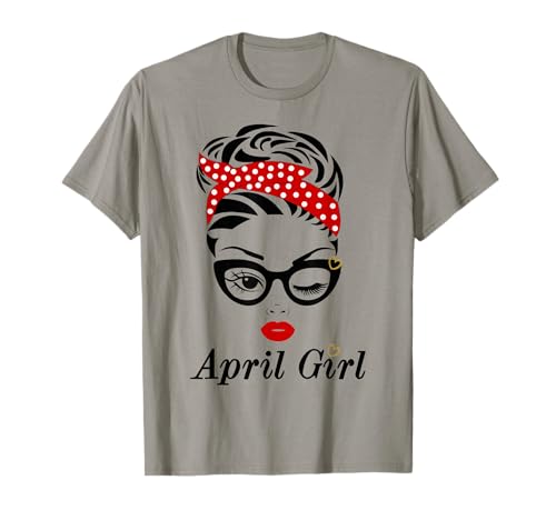 Women April Girl Birthday Born In April Girl Face Wink Eye T-Shirt Women April Girl Birthday Born In April Girl Face Wink Eye T-Shirt von Women April Girl Wink Eye Birthday April Wink Eye