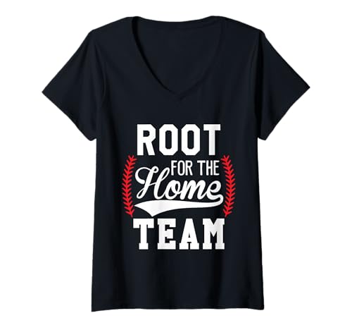 Damen Root for The Home Team Baseball Game Day Funny Baseball Mom T-Shirt mit V-Ausschnitt Damen Root for The Home Team Baseball Game Day Funny Baseball Mom T-Shirt mit V-Ausschnitt von Women Baseball Shirts Root for the Home Team Shirt