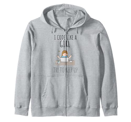 I Code Like a Girl T-shirt - Weibliches Programmiererhemd Kapuzenjacke von Women Coding Shirt - Female Coder T-shirt