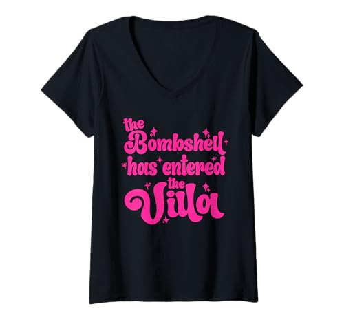 Damen Bombshell Has Entered The Villa Funny Lover Dating Valentine T-Shirt mit V-Ausschnitt Damen Bombshell Has Entered The Villa Funny Lover Dating Valentine T-Shirt mit V-Ausschnitt von Women Humor Island Vibe Vacation Holiday Summer