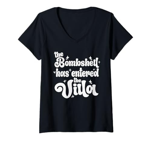 Damen Bombshell Has Entered The Villa Funny Lover Dating Valentine T-Shirt mit V-Ausschnitt Damen Bombshell Has Entered The Villa Funny Lover Dating Valentine T-Shirt mit V-Ausschnitt von Women Humor Island Vibe Vacation Holiday Summer