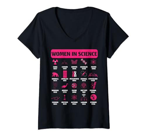 Damen Women In Science Design Biologie Chemie Student Teacher T-Shirt mit V-Ausschnitt Damen Women In Science Design Biologie Chemie Student Teacher T-Shirt mit V-Ausschnitt von Women In Science Design