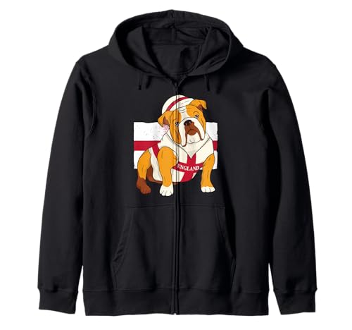 Lustige Englische Bulldogge England-Flagge Herren Englische Flagge Kinder Kapuzenjacke Lustige Englische Bulldogge England-Flagge Herren Englische Flagge Kinder Kapuzenjacke von Women Kid England Rugby Football England Funny Dog