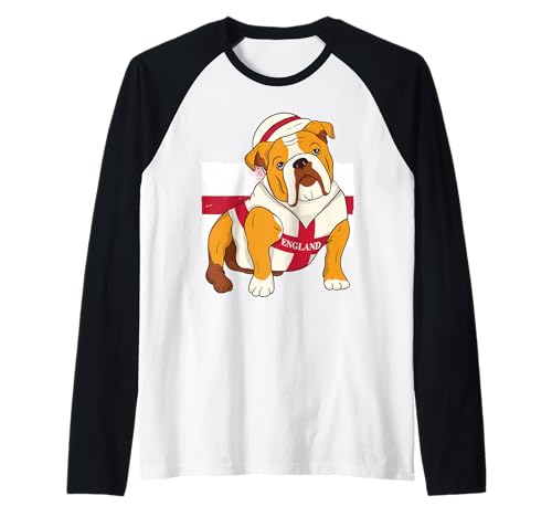 Lustige Englische Bulldogge England-Flagge Herren Englische Flagge Kinder Raglan von Women Kid England Rugby Football England Funny Dog