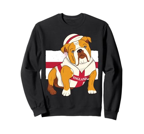 Lustige Englische Bulldogge England-Flagge Herren Englische Flagge Kinder Sweatshirt Lustige Englische Bulldogge England-Flagge Herren Englische Flagge Kinder Sweatshirt von Women Kid England Rugby Football England Funny Dog