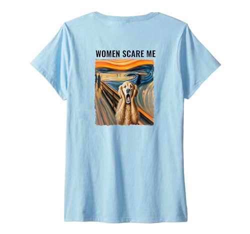 Damen Frauen machen mir Angst Lustig T-Shirt mit V-Ausschnitt von Women Scare Me Apparel