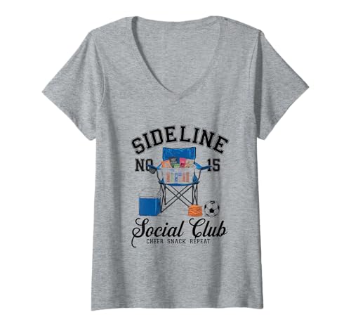 Damen Women Sideline Social Club T -Shirt Soccer Mom Game Day T-Shirt mit V-Ausschnitt Damen Women Sideline Social Club T -Shirt Soccer Mom Game Day T-Shirt mit V-Ausschnitt von Women SideLine Social Club T -Shirt Soccer Mom