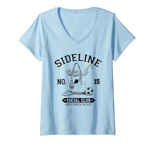 Damen Women Sideline Social Club T -Shirt Soccer Mom Game Day T-Shirt mit V-Ausschnitt Damen Women Sideline Social Club T -Shirt Soccer Mom Game Day T-Shirt mit V-Ausschnitt von Women SideLine Social Club T -Shirt Soccer Mom
