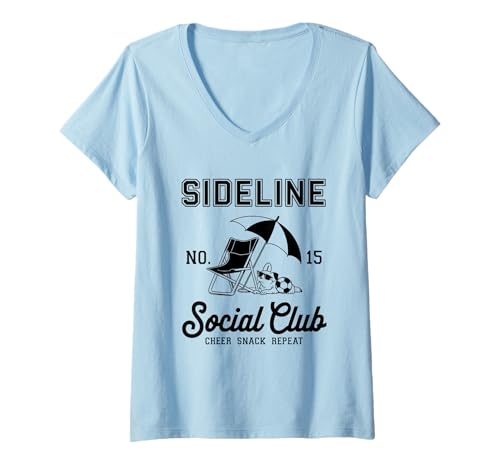 Damen Women Sideline Social Club T -Shirt Soccer Mom Game Day T-Shirt mit V-Ausschnitt Damen Women Sideline Social Club T -Shirt Soccer Mom Game Day T-Shirt mit V-Ausschnitt von Women SideLine Social Club T -Shirt Soccer Mom