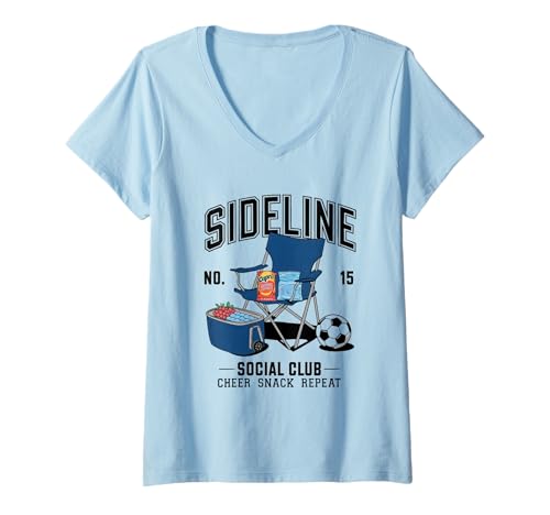 Damen Women Sideline Social Club T -Shirt Soccer Mom Game Day T-Shirt mit V-Ausschnitt Damen Women Sideline Social Club T -Shirt Soccer Mom Game Day T-Shirt mit V-Ausschnitt von Women SideLine Social Club T -Shirt Soccer Mom