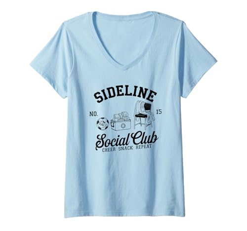 Damen Women Sideline Social Club T -Shirt Soccer Mom Game Day T-Shirt mit V-Ausschnitt Damen Women Sideline Social Club T -Shirt Soccer Mom Game Day T-Shirt mit V-Ausschnitt von Women SideLine Social Club T -Shirt Soccer Mom