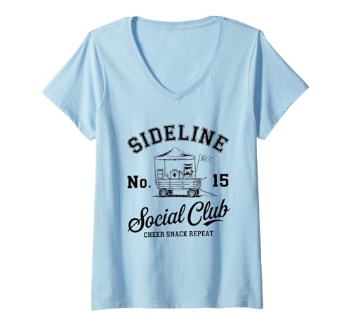 Damen Women Sideline Social Club T -Shirt Soccer Mom Game Day T-Shirt mit V-Ausschnitt von Women SideLine Social Club T -Shirt Soccer Mom