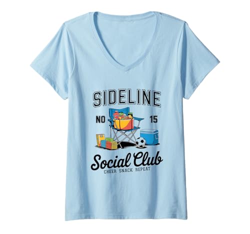 Damen Women Sideline Social Club T -Shirt Soccer Mom Game Day T-Shirt mit V-Ausschnitt Damen Women Sideline Social Club T -Shirt Soccer Mom Game Day T-Shirt mit V-Ausschnitt von Women SideLine Social Club T -Shirt Soccer Mom