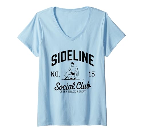 Damen Women Sideline Social Club T -Shirt Soccer Mom Game Day T-Shirt mit V-Ausschnitt Damen Women Sideline Social Club T -Shirt Soccer Mom Game Day T-Shirt mit V-Ausschnitt von Women SideLine Social Club T -Shirt Soccer Mom