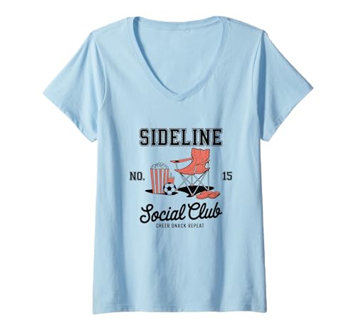 Damen Women Sideline Social Club T -Shirt Soccer Mom Game Day T-Shirt mit V-Ausschnitt Damen Women Sideline Social Club T -Shirt Soccer Mom Game Day T-Shirt mit V-Ausschnitt von Women SideLine Social Club T -Shirt Soccer Mom