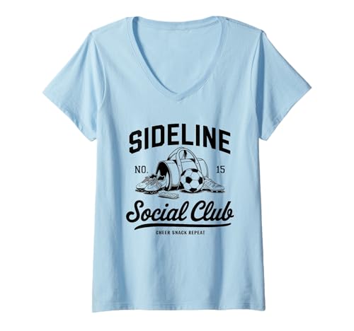 Damen Women Sideline Social Club T -Shirt Soccer Mom Game Day T-Shirt mit V-Ausschnitt Damen Women Sideline Social Club T -Shirt Soccer Mom Game Day T-Shirt mit V-Ausschnitt von Women SideLine Social Club T -Shirt Soccer Mom