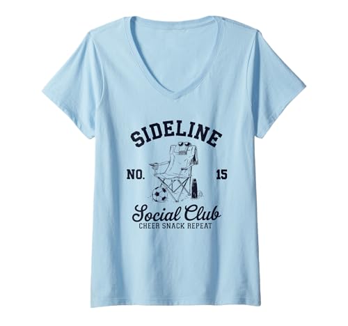 Damen Women Sideline Social Club T -Shirt Soccer Mom Game Day T-Shirt mit V-Ausschnitt Damen Women Sideline Social Club T -Shirt Soccer Mom Game Day T-Shirt mit V-Ausschnitt von Women SideLine Social Club T -Shirt Soccer Mom