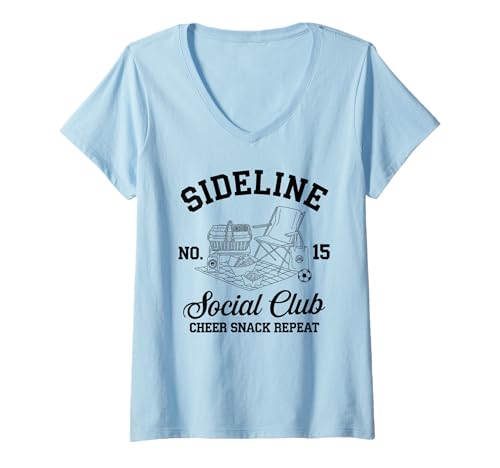 Damen Women Sideline Social Club T -Shirt Soccer Mom Game Day T-Shirt mit V-Ausschnitt Damen Women Sideline Social Club T -Shirt Soccer Mom Game Day T-Shirt mit V-Ausschnitt von Women SideLine Social Club T -Shirt Soccer Mom