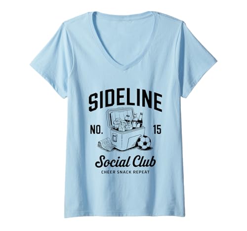 Damen Women Sideline Social Club T -Shirt Soccer Mom Game Day T-Shirt mit V-Ausschnitt Damen Women Sideline Social Club T -Shirt Soccer Mom Game Day T-Shirt mit V-Ausschnitt von Women SideLine Social Club T -Shirt Soccer Mom