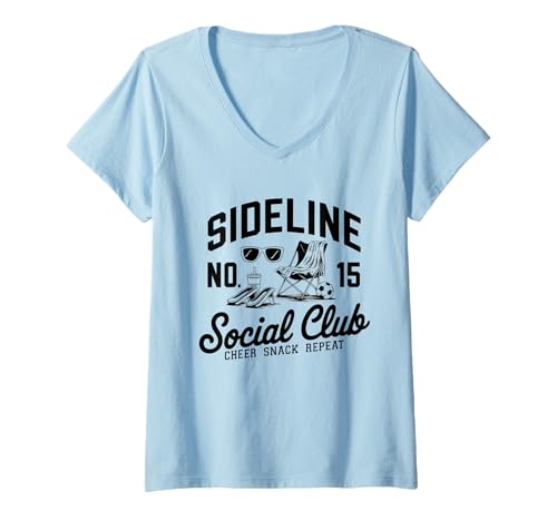 Damen Women Sideline Social Club T -Shirt Soccer Mom Game Day T-Shirt mit V-Ausschnitt Damen Women Sideline Social Club T -Shirt Soccer Mom Game Day T-Shirt mit V-Ausschnitt von Women SideLine Social Club T -Shirt Soccer Mom