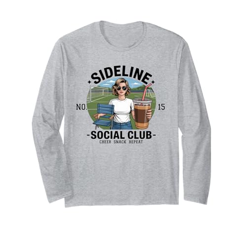 Women Sideline Social Club T -Shirt Soccer Mom Game Day Langarmshirt von Women SideLine Social Club T -Shirt Soccer Mom