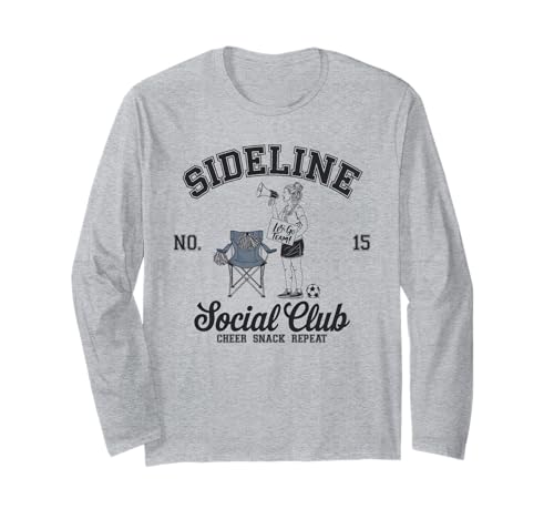 Women Sideline Social Club T -Shirt Soccer Mom Game Day Langarmshirt von Women SideLine Social Club T -Shirt Soccer Mom