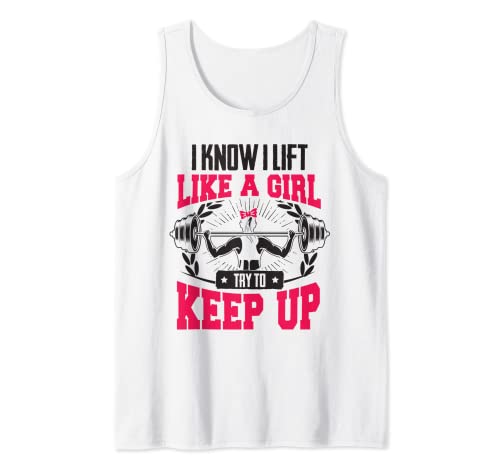 Lift Like A Girl Try To Keep Up – Lustig Frauen Gym Feminist Tank Top von Women Who Lift