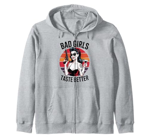 Bad Girls Taste Better Tattoo Lover Vintage Frauen Halloween Kapuzenjacke Bad Girls Taste Better Tattoo Lover Vintage Frauen Halloween Kapuzenjacke von Women’s Bad Girls Taste Better Devil Apparel