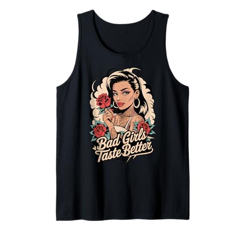 Bad Girls Taste Better Tattoo Lover Vintage Frauen Halloween Tank Top von Women’s Bad Girls Taste Better Devil Apparel