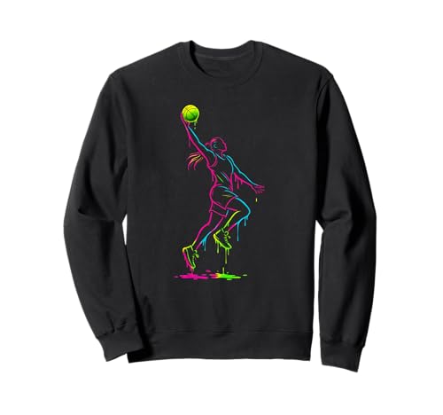 Basketball Girl Color Outline Splash Grafik für Spieler Sweatshirt von Women's Basketball Drip Look Bold Color Sports