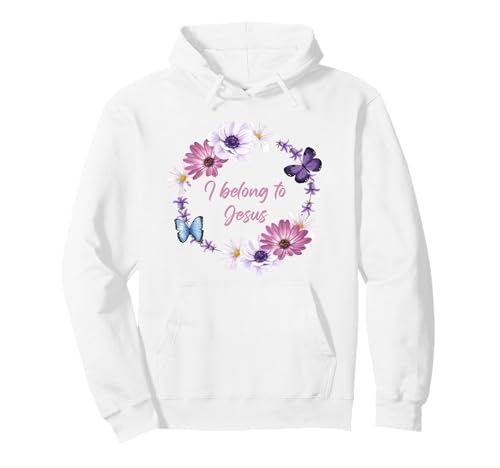 I Belong to Jesus Women Girls Floral Christian Faith White Pullover Hoodie I Belong to Jesus Women Girls Floral Christian Faith White Pullover Hoodie von Women's Christian Faith & Inspirational Quotes