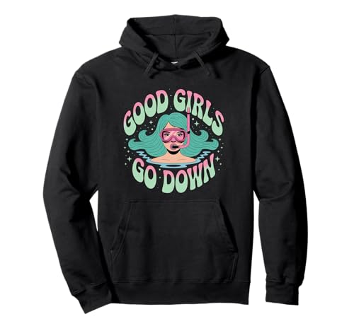 Lustiger Taucher, Ocean Diver, gutes Mädchen, geht runter, Tauchteam Pullover Hoodie von Women’s Dive Team Snorkeling Deep Sea Crew Vibes