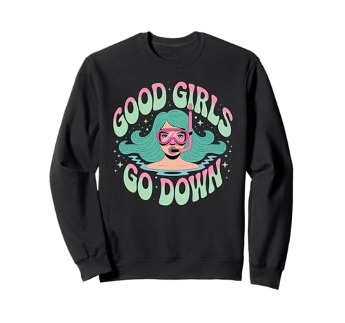 Lustiger Taucher, Ocean Diver, gutes Mädchen, geht runter, Tauchteam Sweatshirt von Women’s Dive Team Snorkeling Deep Sea Crew Vibes