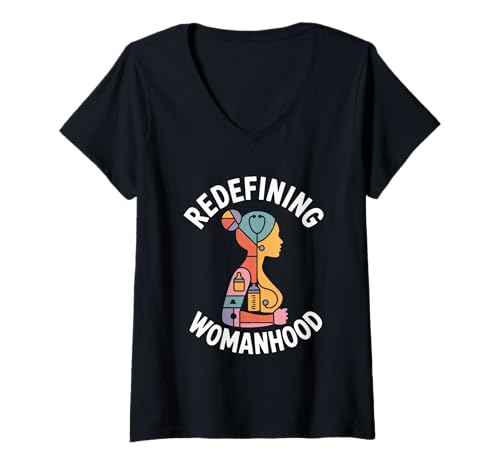 Damen Weiblichkeit neu definieren Frauenförderung Gleichstellung von Frauen T-Shirt mit V-Ausschnitt Damen Weiblichkeit neu definieren Frauenförderung Gleichstellung von Frauen T-Shirt mit V-Ausschnitt von Women's Equality Women’s Empowerment