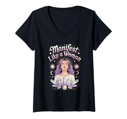 Damen Manifest wie eine Frau Frauenförderung Gleichstellung von Frauen T-Shirt mit V-Ausschnitt Damen Manifest wie eine Frau Frauenförderung Gleichstellung von Frauen T-Shirt mit V-Ausschnitt von Women's Equality Youth Feminist Movement