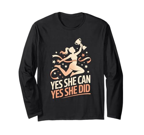 Ja, sie kann, ja, sie hat es getan, Frauenförderung, Gleichstellung von Frauen Langarmshirt Ja, sie kann, ja, sie hat es getan, Frauenförderung, Gleichstellung von Frauen Langarmshirt von Women's Equality Youth Feminist Movement