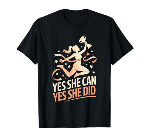 Ja, sie kann, ja, sie hat es getan, Frauenförderung, Gleichstellung von Frauen T-Shirt Ja, sie kann, ja, sie hat es getan, Frauenförderung, Gleichstellung von Frauen T-Shirt von Women's Equality Youth Feminist Movement