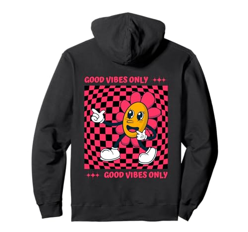 Damen Groovy Retro Flower Good Vibes Only Motivierend Pullover Hoodie Damen Groovy Retro Flower Good Vibes Only Motivierend Pullover Hoodie von Women's Groovy Retro Flower Good Vibes Only