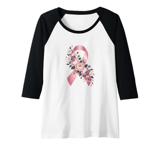 Damen Damen Pink Ribbon Shirt Floral Awareness Peonies & Blossom Raglan Damen Damen Pink Ribbon Shirt Floral Awareness Peonies & Blossom Raglan von Women’s Pink Ribbon Shirt Floral Awareness Design