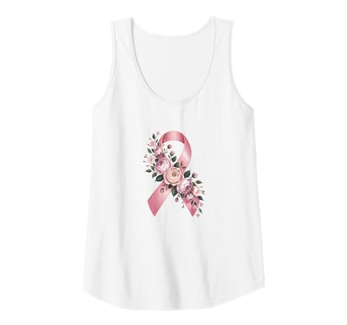 Damen Damen Pink Ribbon Shirt Floral Awareness Peonies & Blossom Tank Top Damen Damen Pink Ribbon Shirt Floral Awareness Peonies & Blossom Tank Top von Women’s Pink Ribbon Shirt Floral Awareness Design