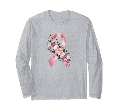 Damen Pink Ribbon Shirt Floral Awareness Peonies & Blossom Langarmshirt Damen Pink Ribbon Shirt Floral Awareness Peonies & Blossom Langarmshirt von Women’s Pink Ribbon Shirt Floral Awareness Design