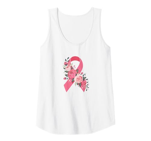 Damen Elegantes rosa Band Awareness Shirt Floral Support for Walks Tank Top Damen Elegantes rosa Band Awareness Shirt Floral Support for Walks Tank Top von Women’s Pink Ribbon Shirt Floral Awareness Support