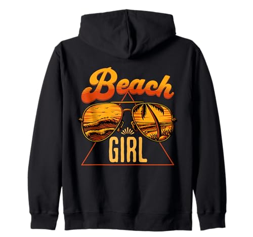 Beach Girl, niedliche Piloten-Sonnenbrille Kapuzenjacke von Women's Retro Beach Fashion Ideas