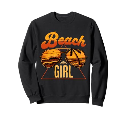 Beach Girl, niedliche Piloten-Sonnenbrille Sweatshirt von Women's Retro Beach Fashion Ideas